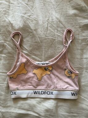Wildfox Pink Teddy Bear Print Bralette